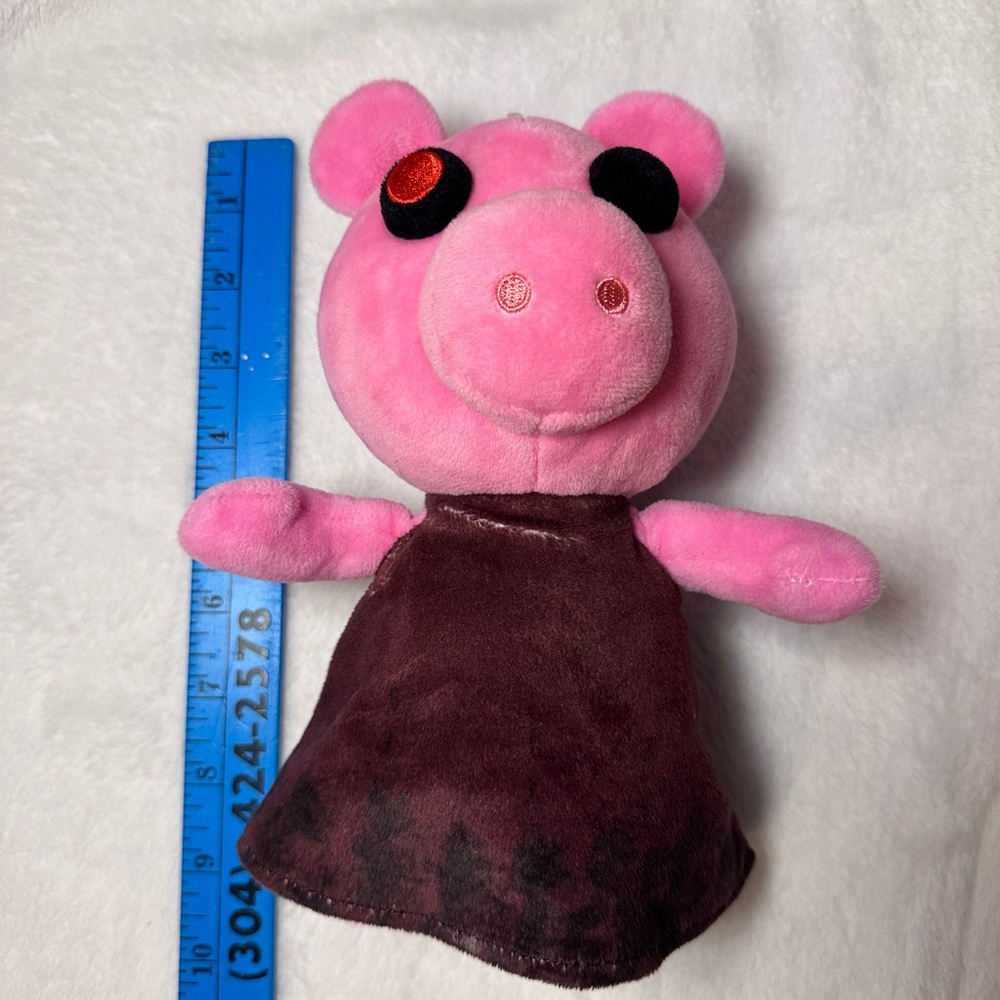 Piggy MiniToon Plush Stuffed Animal Pink Brown Outfit 7" Toy - Picture 4 of 5